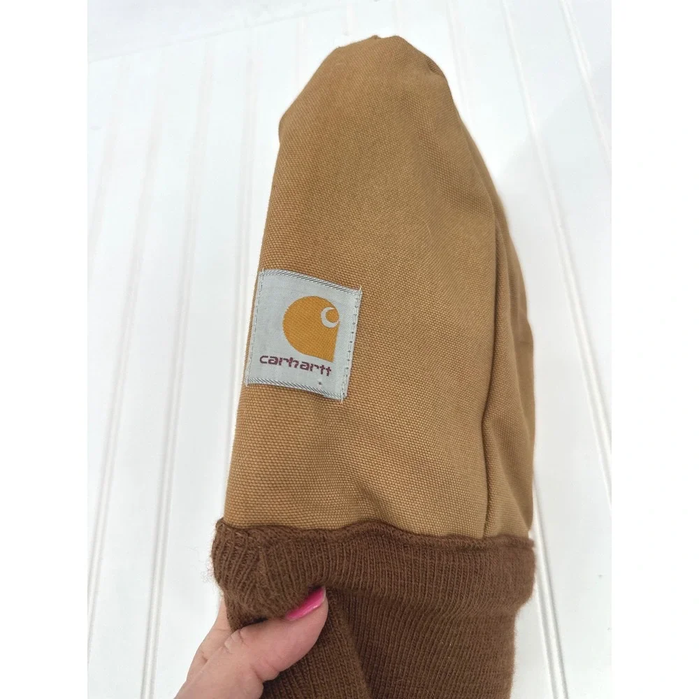 Carhartt Hood Face Mask Unisex OS Brown Quilted Lining Workwear Winter Warm